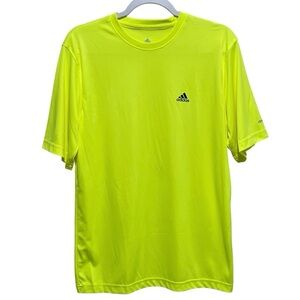 Adidas Climalite Neon Chartreuse Tee Soccer Tennis Pickle Ball Athletic Size M